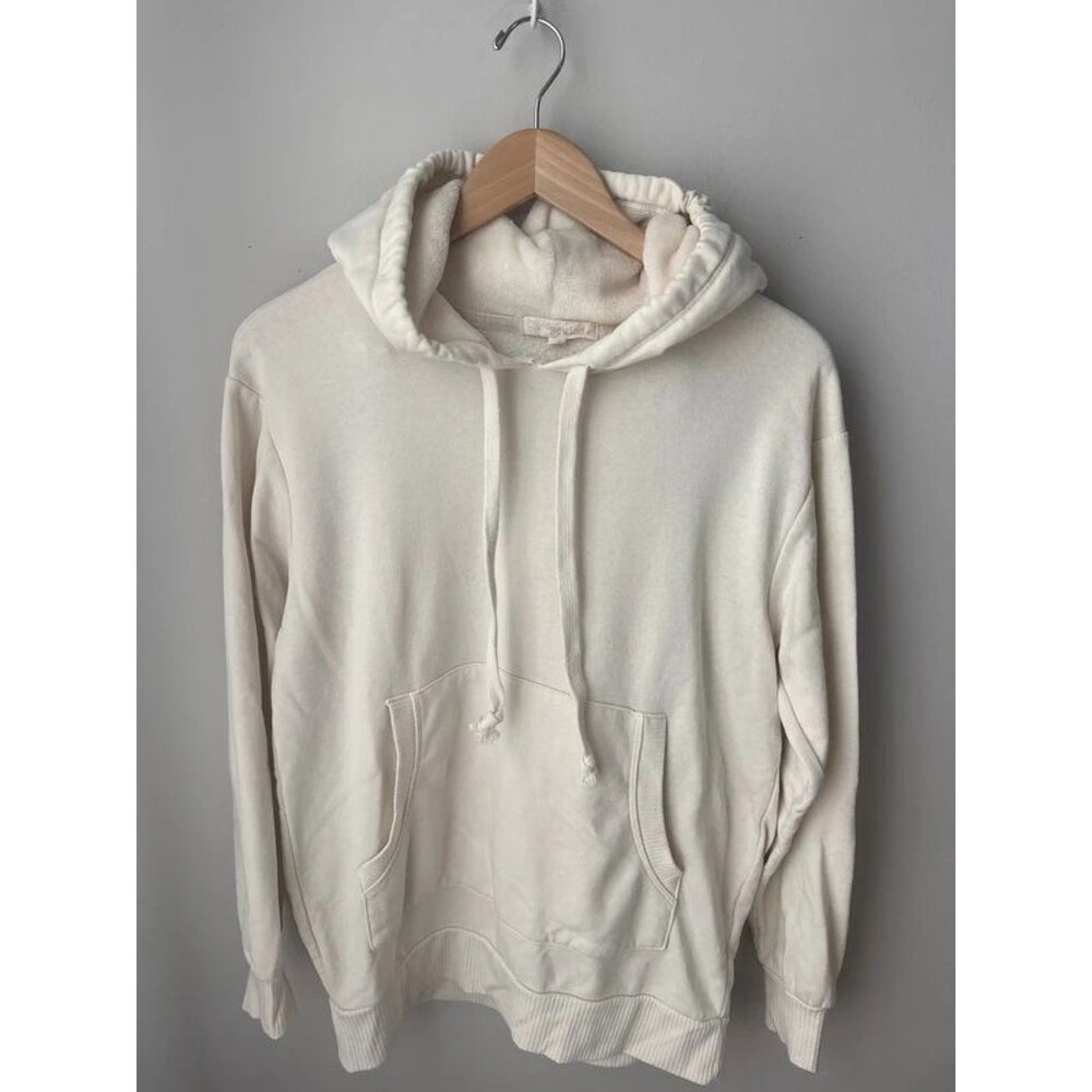 Rewind Ivory Fuzzy Hood Pullover Sweatshirt Small